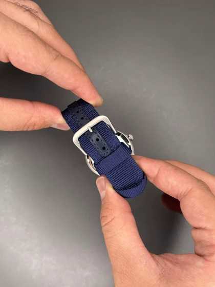 ساعت مچی سیکو خلبانی آبی بند برزنتی Seiko