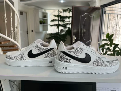 کفش اسپرت نایک ایرفورس مدل air force طرح Black rose nike کد 143095