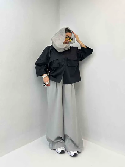 شومیز واکسی جیب‌دار