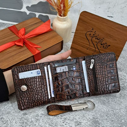 کیف پول جیبی مردانه چرم طبیعی مناسب هدیه