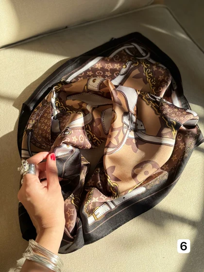 مینی اسکارف ساتن وارداتی طرحبندی کد 400