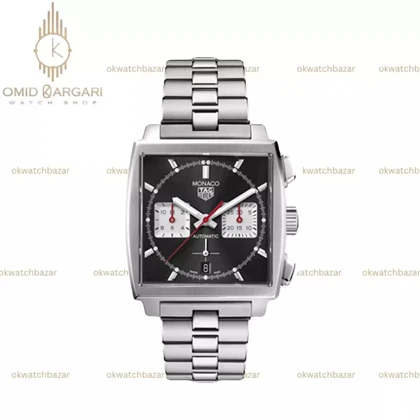 ساعت مچی تگ هویر موناکو بند سیلور صفحه مشکی Tag Heuer Monaco