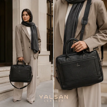 کیف اداری مردانه چرم یلسان مدل نکو کد013-BF
