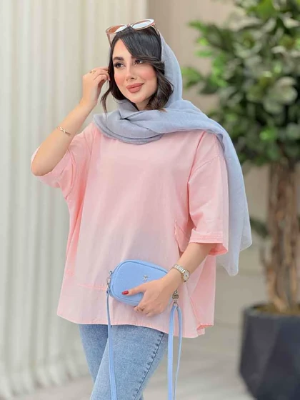 مانتو پانچ برش‌دار جیب نما