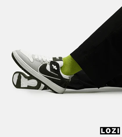 کفش مردانه و زنانه سفید طوسی یشمی NIKE AIR JORDAN مدل 5528