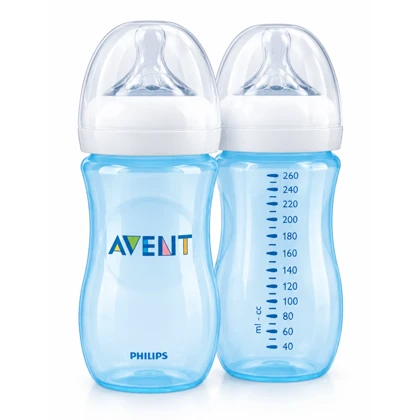 شیشه شیر 260 میل آبی نچرال دو قطره اونت ( بدون جعبه )