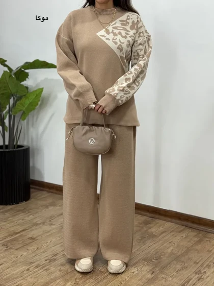 ست پلیور و شلوار بافت ناز آفرین