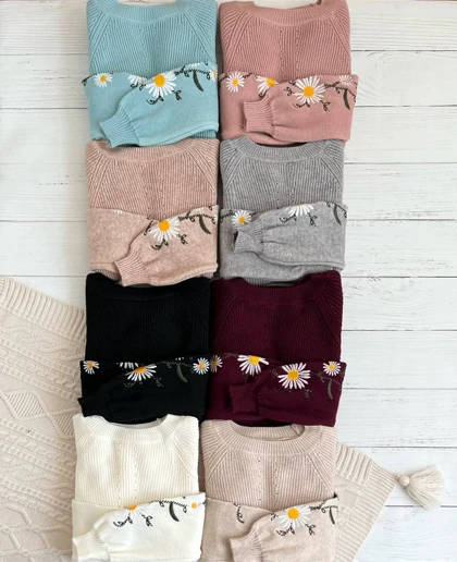 پیراهن بافت آستین گلدوزی کد 2362