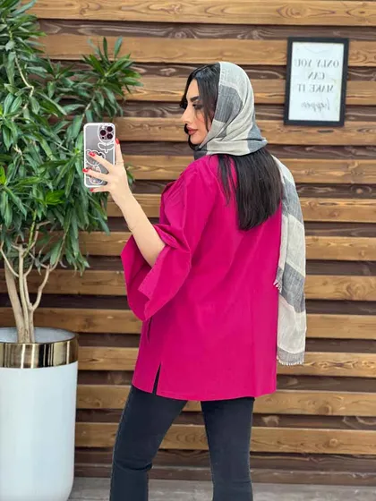 مانتو لینن آستین مثلثی