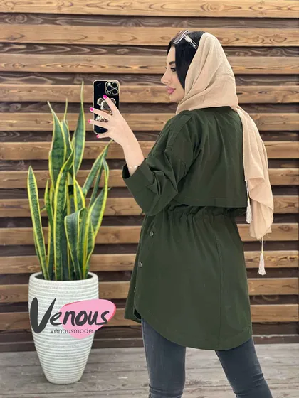 مانتو لینن ژیله دار سه دکمه