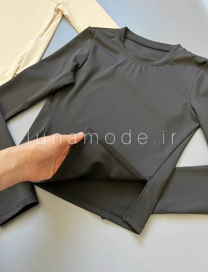 تیشرت آستین بلند بغل برش‌دار زنانه