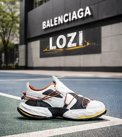 کفش کتانی مردانه سفید مشکی BALENCIAGA مدل 8168