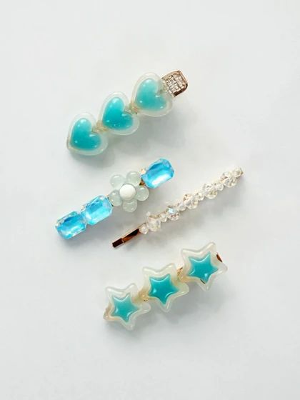 گیره مو طرح ستاره و قلب بسته هفت عددی