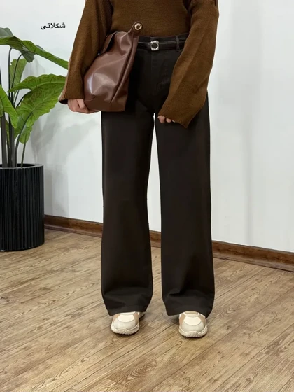 شلوار کتان نیم بگ