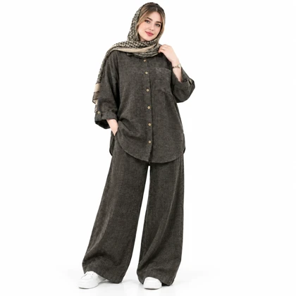 ست شومیز و شلوار مخمل زنانه پاییزی