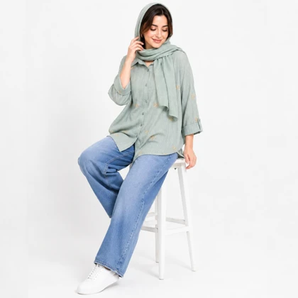 شومیز زنانه گلدوزی پاپیون