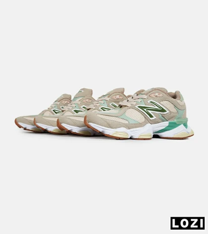کفش کتانی مردانه و زنانه کرم گلبهی سبز NEW BALANCE 9060