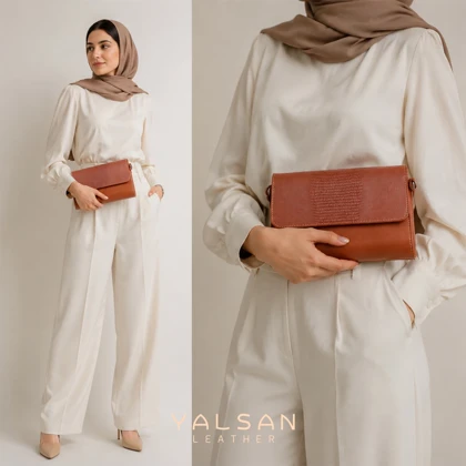 کیف دوشی و دستی چرم یلسان مدل هیراد کد 042-GL