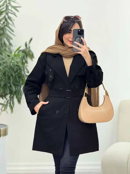 بارانی ژیله پرچ دار