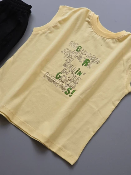 تاپ شلوارک بچگانه زرد (1029)