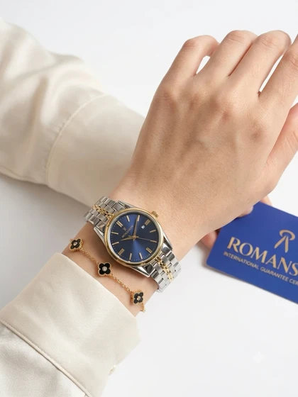ساعت زنانه صفحه سرمه ای برند ROMANSON موتورژاپنی با کارت گارانتی 12ماهه