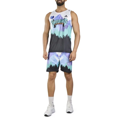 ست رکابی و شلوارک ورزشی مردانه گریزلیز مدل PY-Adidas-3G1182 سفید آبی