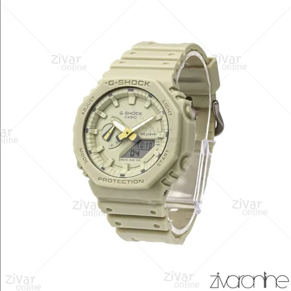 ساعت جی شاک GA-2100 مردانه چند ضلعی کرمی 105830
