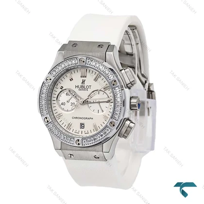 ساعت هابلوت زنانه سه موتوره سیلور سفید دورنگین Hublot-6189-L