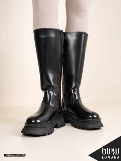 بوت بلند ورنی کشی لومانا - کد 2609