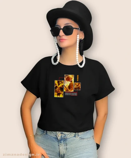 کراپ زنانه طرح شیطان کش شخصیت زنیتسو کد 962