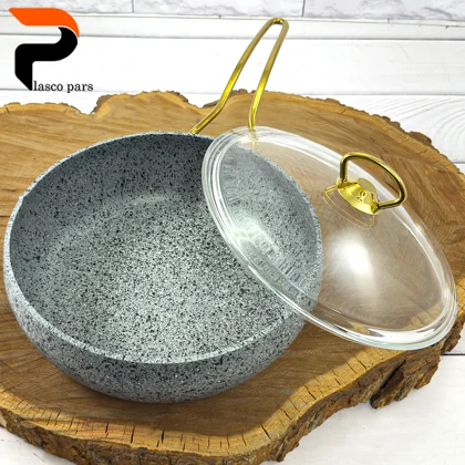 تابه 24 خمره ای تکدسته درب پیرکس طوسی هاناتک