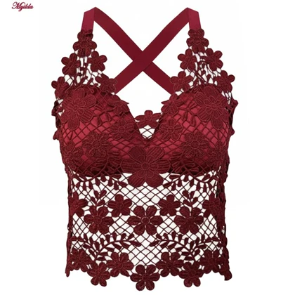 تاپ زنانه ماییلدا مدل گل‌گلی گیپوری کد 5474-1837