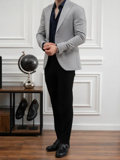 کت طوسی دو دکمه کدc235