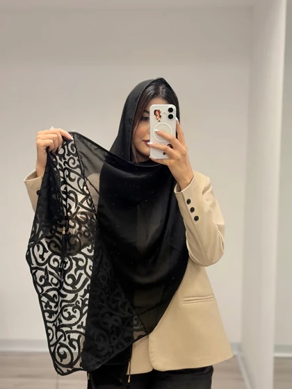 شال کرپ دانتل