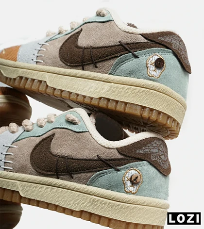 کفش کتانی مردانه و زنانه قهوه ای طوسی خردلی NIKE jordan Vodoo مدل 6193