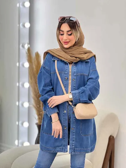 مانتو جین برش‌دار