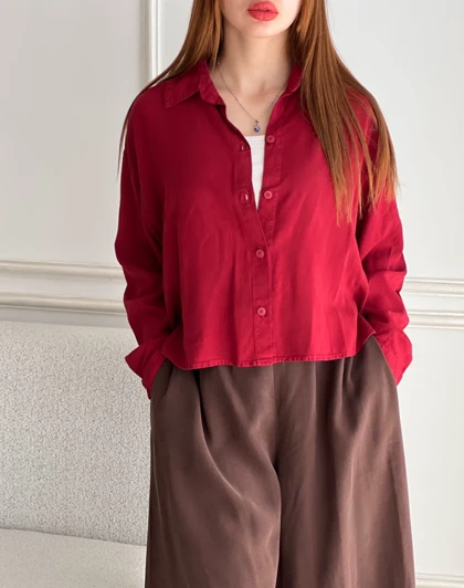 شومیز سیلک بغل بندی چشمک SH-3106