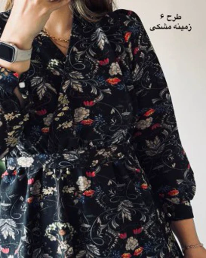 پیراهن حریر سرمه سری 13