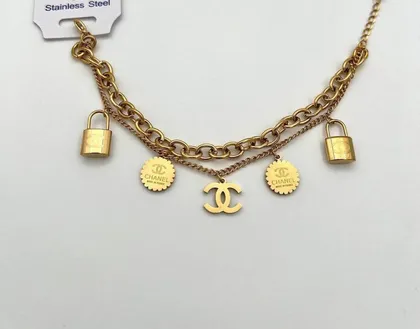 دستبند شل استیل آویزدار زنانه کد12732 و