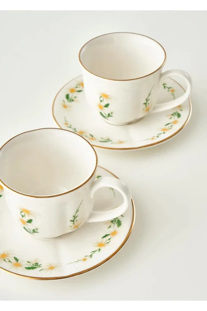 ست فنجان چای دو نفره Bella Maison مدل Daisy - کرم