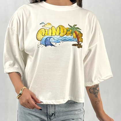 تیشرت زنانه کراپی summer