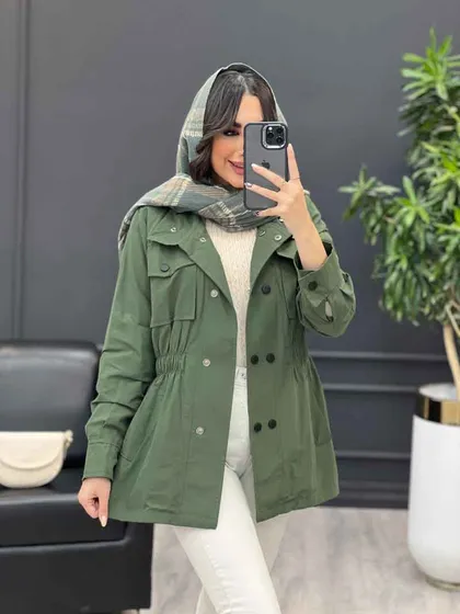 بارانی ده دکمه کمر کش