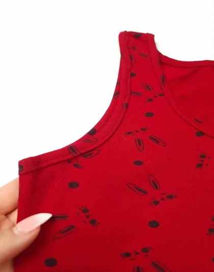 زیرپوش رکابی دخترانه تمام چاپ سیلکا