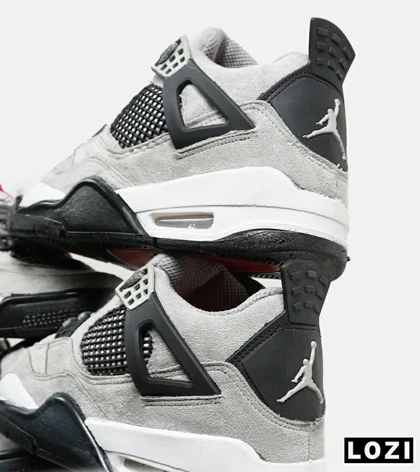 کتانی ساق‌دار مردانه طوسی مشکی Nike air jordan 4 مدل 5928