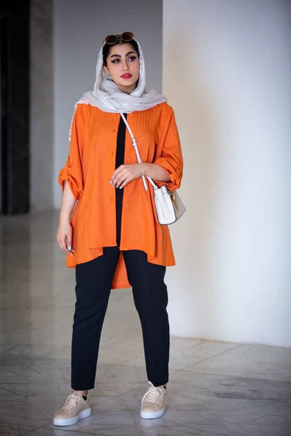 مانتو ژاکارد پیراهنی پایین کلوش