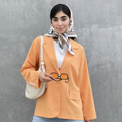 کت زنانه یقه انگلیسی لینن | آی بولک