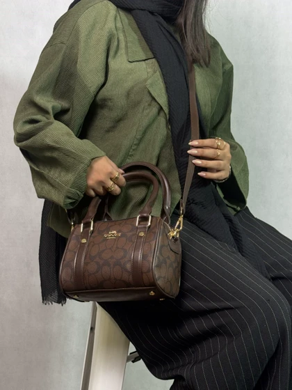 کیف صندوقی دخترانه کوچ قهوه ای coach
