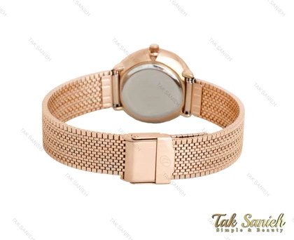 ساعت داتیس رزگلد بند حصیری زنانه Datis-3750-L