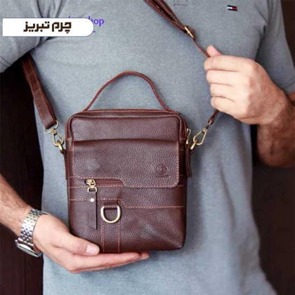 کیف دوشی چرم مدل جیب BRJ30