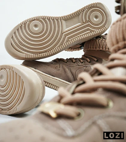 کفش کتانی ساق‌دار مردانه قهوه ای NIKE AIRFORCE AF1